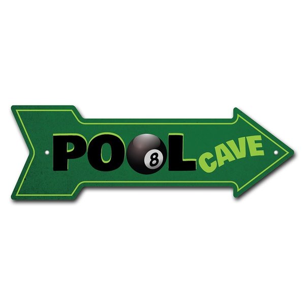 Signmission Pool Cave Arrow Sign Funny Home Decor 24in Wide P-ARROW8-999665